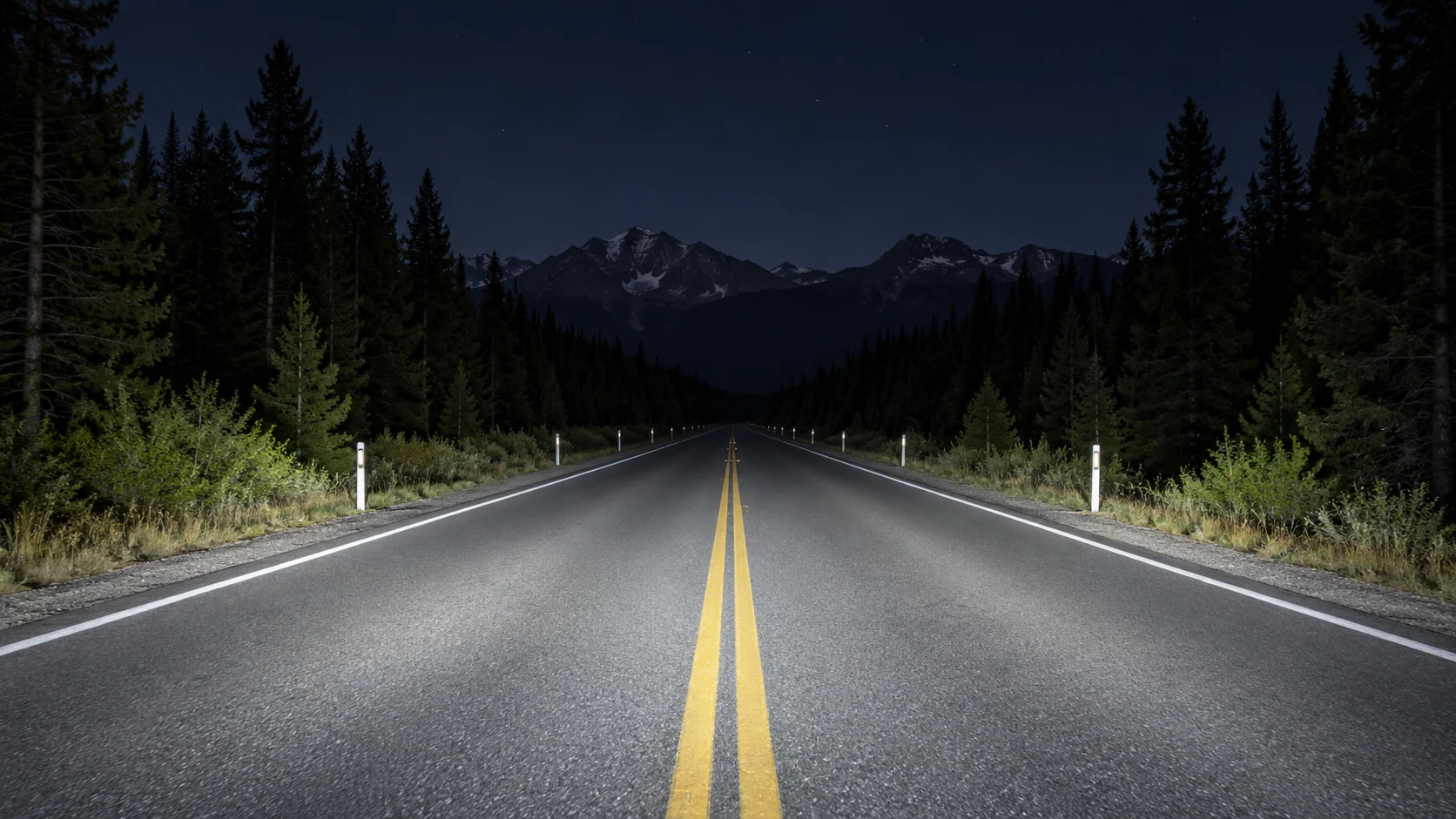 Representación de carretera con luz LED blanca